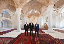 Presidents of Azerbaijan, Uzbekistan, Kyrgyzstan visit first residential complex, Ashaghi Govhar Agha Mosque in Shusha, and tour city (PHOTO/VİDEO)