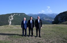 Presidents of Azerbaijan, Uzbekistan, Kyrgyzstan visit first residential complex, Ashaghi Govhar Agha Mosque in Shusha, and tour city (PHOTO/VİDEO)
