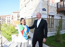 Presidents of Azerbaijan, Uzbekistan, Kyrgyzstan visit first residential complex, Ashaghi Govhar Agha Mosque in Shusha, and tour city (PHOTO/VİDEO)