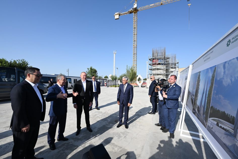 Presidents of Azerbaijan, Uzbekistan, Kyrgyzstan visit first residential complex, Ashaghi Govhar Agha Mosque in Shusha, and tour city (PHOTO/VİDEO)