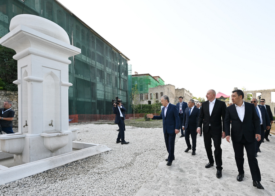 Presidents of Azerbaijan, Uzbekistan, Kyrgyzstan visit first residential complex, Ashaghi Govhar Agha Mosque in Shusha, and tour city (PHOTO/VİDEO)