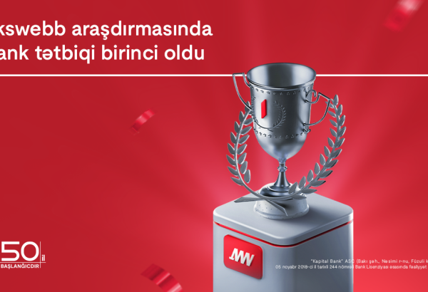 Kapital Bank takes first place in “Mobile Banking Ranks Azerbaijan 2024” list of “Markswebb”