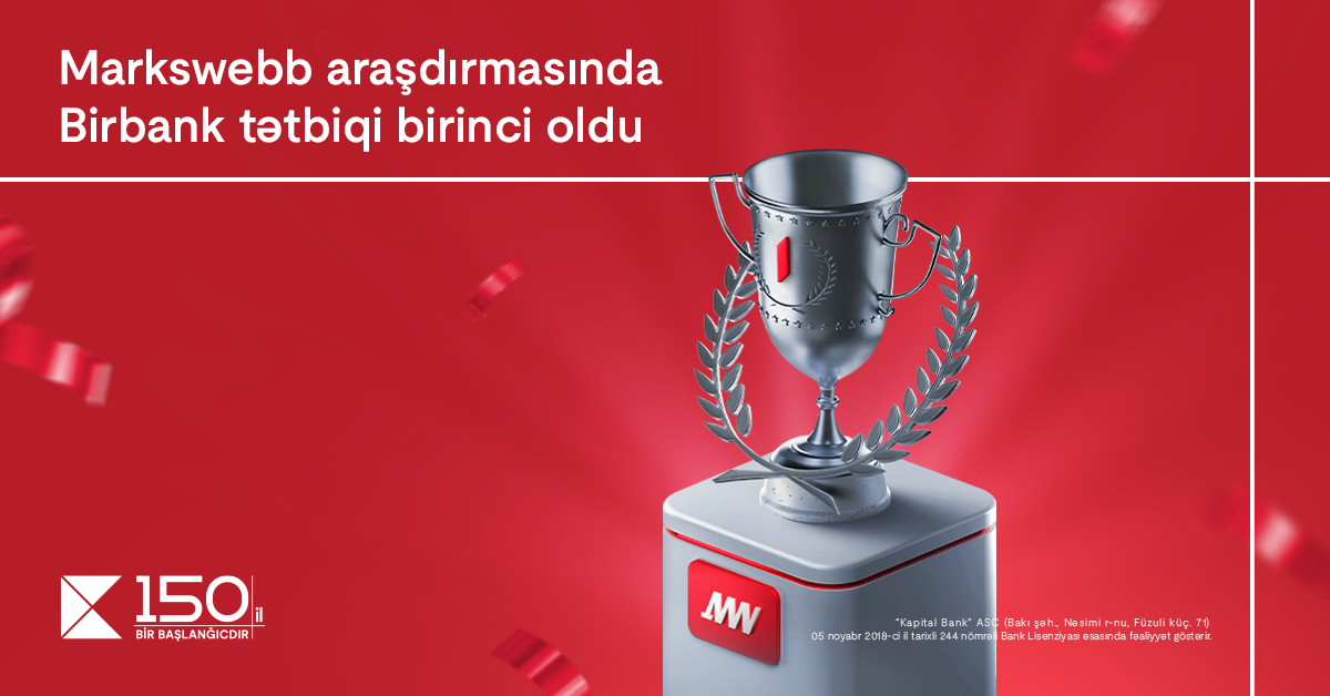 Kapital Bank takes first place in “Mobile Banking Ranks Azerbaijan 2024” list of “Markswebb”