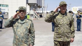 Azerbaijani defense minister visits Kazakhstan (PHOTO)