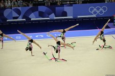 Азербайджанские гимнастки выполнили второе упражнение в квалификации группового многоборья на Олимпиаде в Париже (ФОТО)