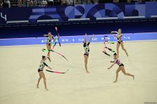 Азербайджанские гимнастки выполнили второе упражнение в квалификации группового многоборья на Олимпиаде в Париже (ФОТО)