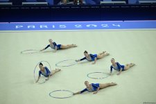 Команда Азербайджана в групповых упражнениях по художественной гимнастике начала выступление в финале на Олимпиаде в Париже (ФОТО)