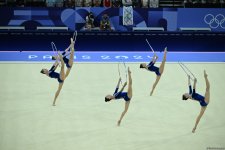Команда Азербайджана в групповых упражнениях по художественной гимнастике начала выступление в финале на Олимпиаде в Париже (ФОТО)