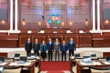 Делегация Сената парламента Казахстана побывала в Милли Меджлисе (ФОТО)