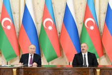 Президент Ильхам Алиев, Президент Владимир Путин выступили с заявлениями для прессы (ФОТО/ВИДЕО)