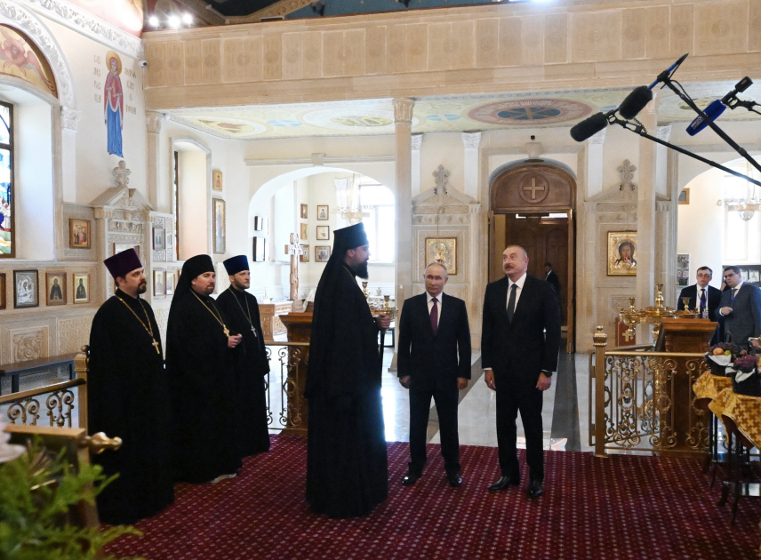 President Ilham Aliyev and President Vladimir Putin visit Holy Myrrhbearers Cathedral in Baku (PHOTO/VIDEO)