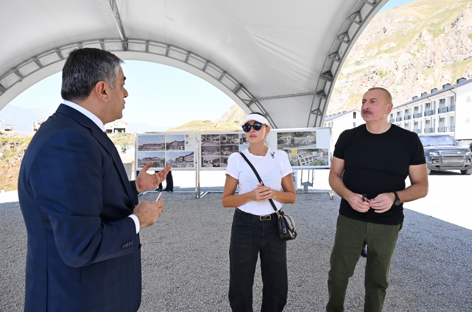 President Ilham Aliyev, First Lady Mehriban Aliyeva inspect construction progress of “Istisu” Treatment and Recreation Complex in Kalbajar  (PHOTO/VIDEO)