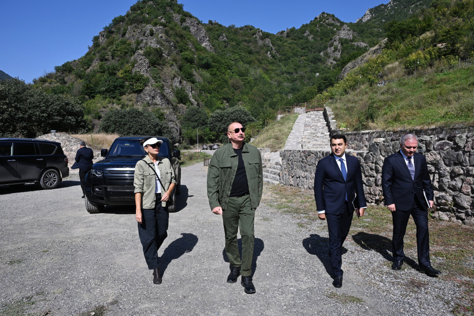 President Ilham Aliyev, First Lady Mehriban Aliyeva visit Khudavang Monastery Complex in Kalbajar (PHOTO/VIDEO)