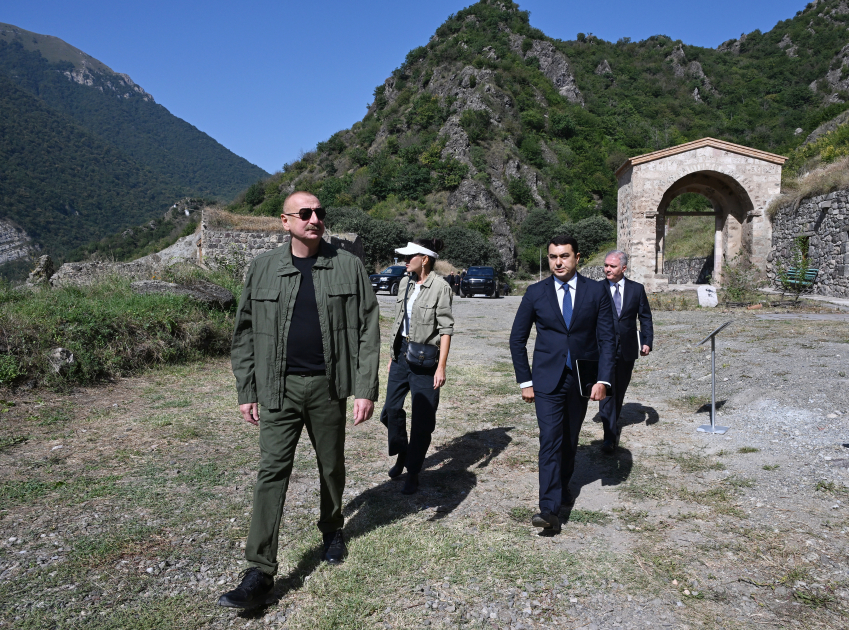 President Ilham Aliyev, First Lady Mehriban Aliyeva visit Khudavang Monastery Complex in Kalbajar (PHOTO/VIDEO)