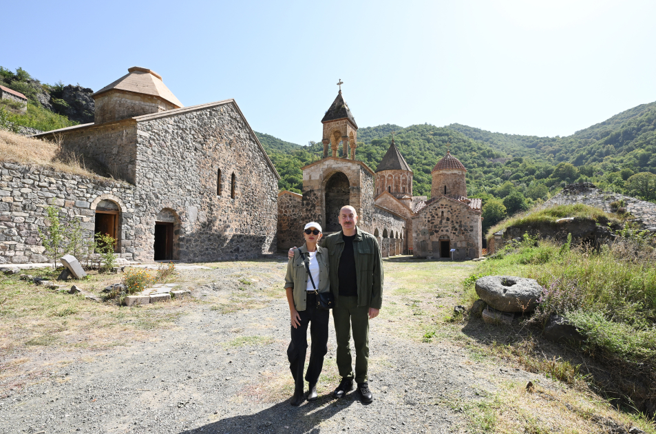 President Ilham Aliyev, First Lady Mehriban Aliyeva visit Khudavang Monastery Complex in Kalbajar (PHOTO/VIDEO)