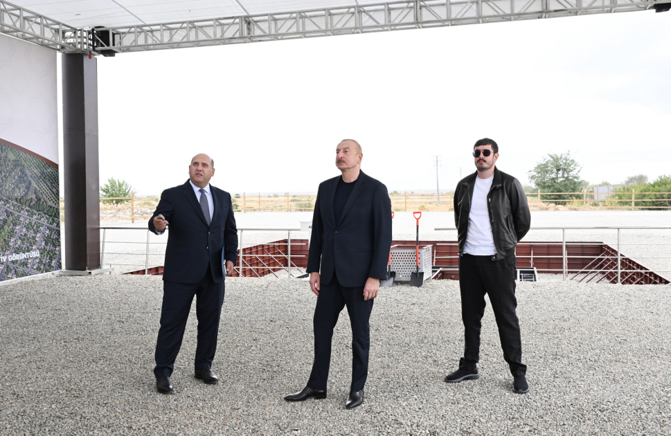 President Ilham Aliyev attends foundation stone laying ceremony for Eyvazkhanbeyli village in Aghdam (PHOTO/VIDEO)