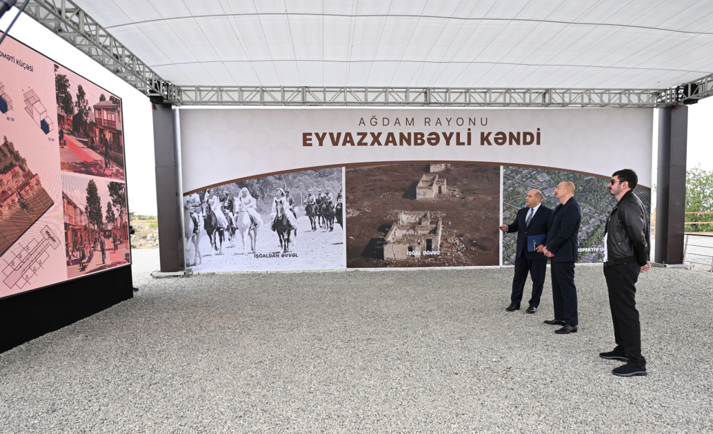 President Ilham Aliyev attends foundation stone laying ceremony for Eyvazkhanbeyli village in Aghdam (PHOTO/VIDEO)