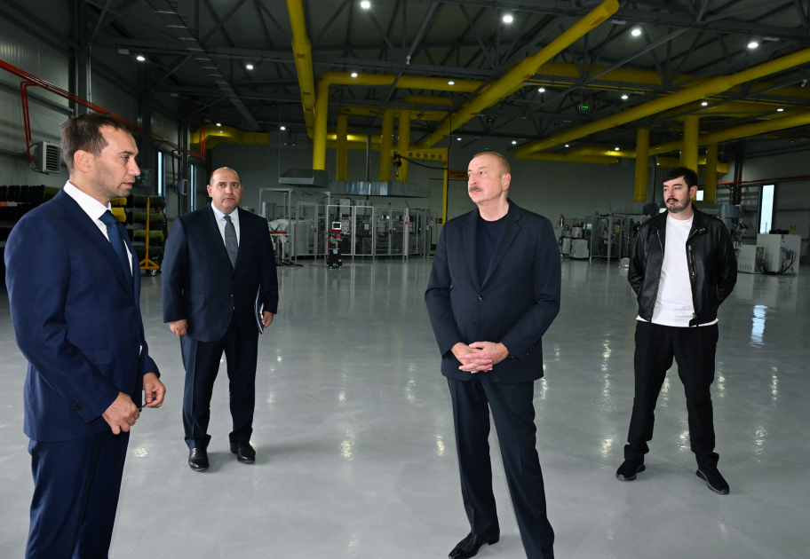 President Ilham Aliyev gets acquainted with work carried out in Aghdam Industrial Park, attends opening of new plants (PHOTO/VIDEO)