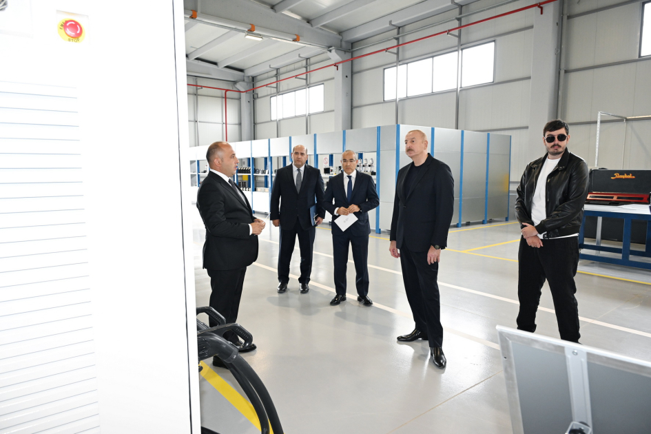 President Ilham Aliyev gets acquainted with work carried out in Aghdam Industrial Park, attends opening of new plants (PHOTO/VIDEO)