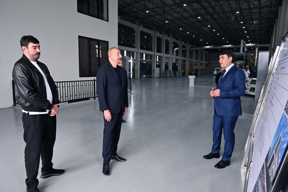 President Ilham Aliyev gets acquainted with work carried out in Aghdam Industrial Park, attends opening of new plants (PHOTO/VIDEO)