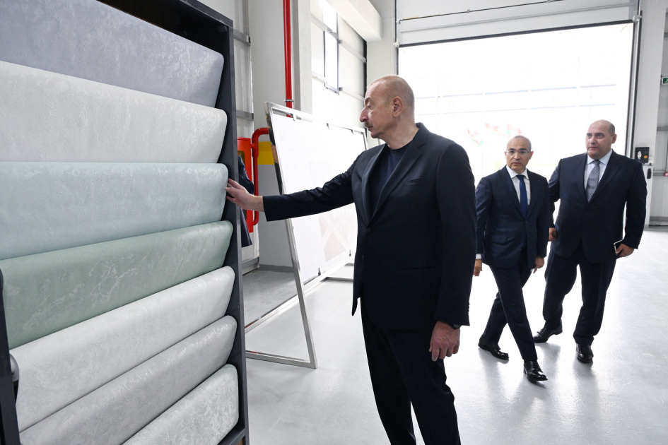 President Ilham Aliyev gets acquainted with work carried out in Aghdam Industrial Park, attends opening of new plants (PHOTO/VIDEO)