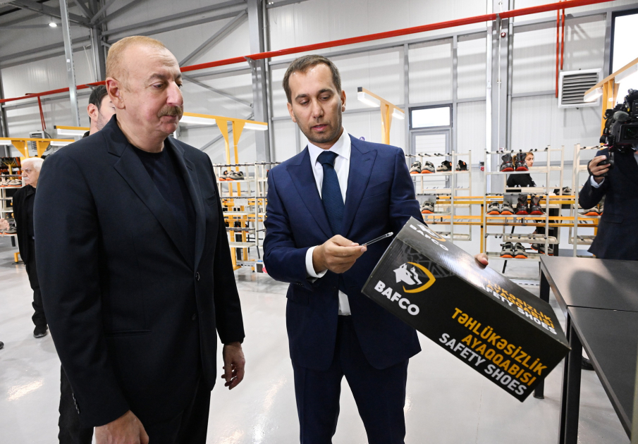 President Ilham Aliyev gets acquainted with work carried out in Aghdam Industrial Park, attends opening of new plants (PHOTO/VIDEO)