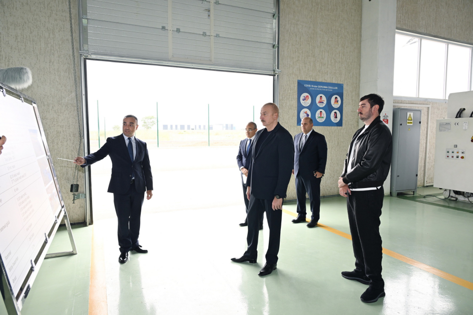 President Ilham Aliyev gets acquainted with work carried out in Aghdam Industrial Park, attends opening of new plants (PHOTO/VIDEO)