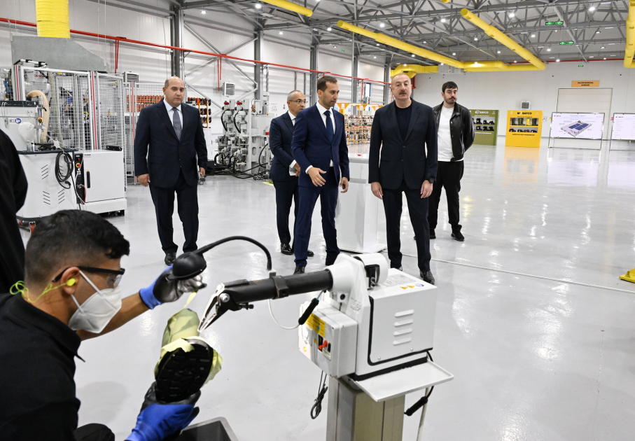 President Ilham Aliyev gets acquainted with work carried out in Aghdam Industrial Park, attends opening of new plants (PHOTO/VIDEO)