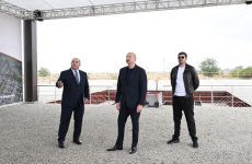 President Ilham Aliyev attends foundation stone laying ceremony for Eyvazkhanbeyli village in Aghdam (PHOTO/VIDEO)
