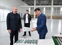 President Ilham Aliyev gets acquainted with work carried out in Aghdam Industrial Park, attends opening of new plants (PHOTO/VIDEO)