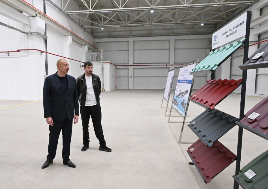 President Ilham Aliyev gets acquainted with work carried out in Aghdam Industrial Park, attends opening of new plants (PHOTO/VIDEO)