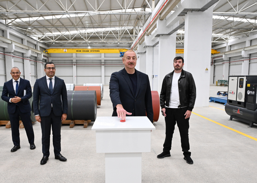 President Ilham Aliyev gets acquainted with work carried out in Aghdam Industrial Park, attends opening of new plants (PHOTO/VIDEO)