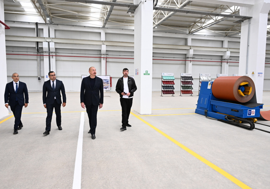 President Ilham Aliyev gets acquainted with work carried out in Aghdam Industrial Park, attends opening of new plants (PHOTO/VIDEO)