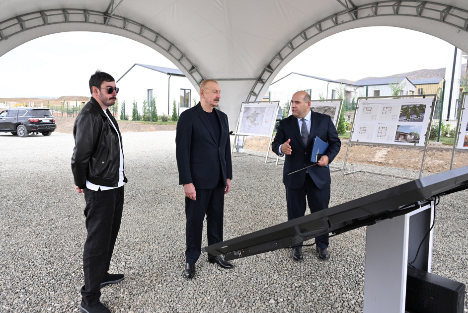 President Ilham Aliyev familiarizes with reconstruction works in Khydyrli village of Aghdam (PHOTO/VIDEO)
