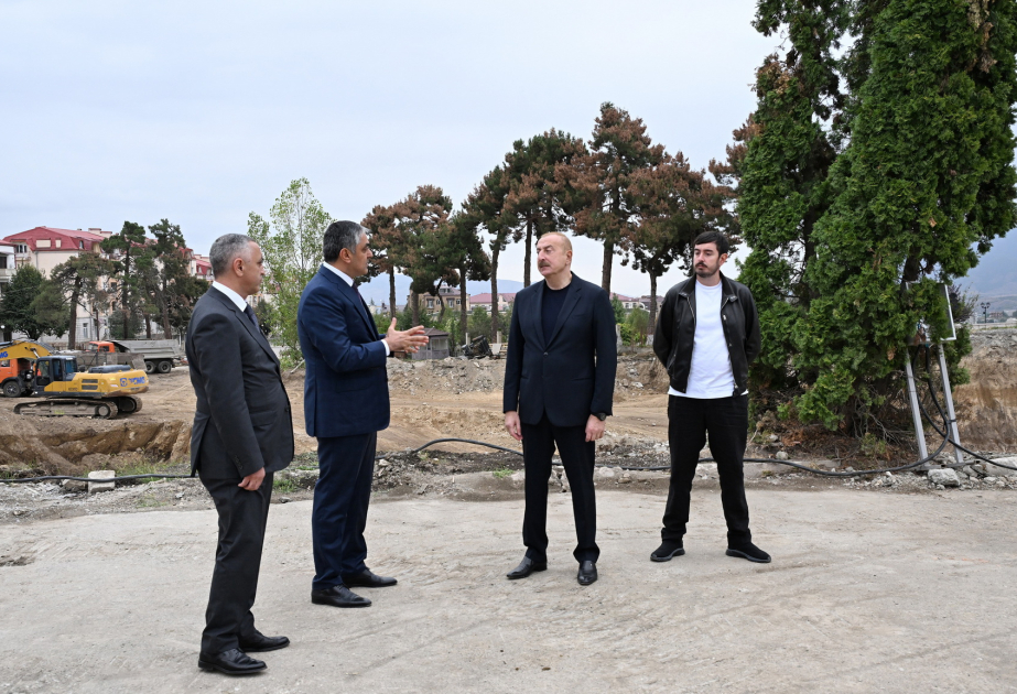 President Ilham Aliyev inspects construction progress of Convention Center at Victory Square in Khankendi (VIDEO)