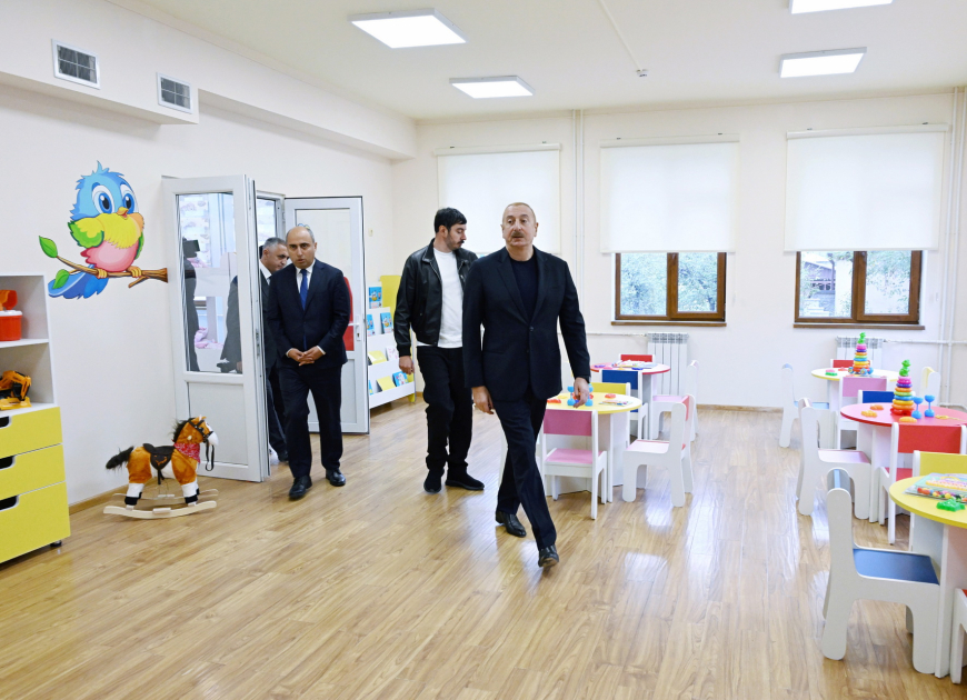 Президент Ильхам Алиев принял участие в открытии после ремонта яслей-детского сада №1 в Ханкенди (ВИДЕО/ФОТО)