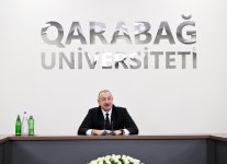 Президент Ильхам Алиев принял участие в открытии после ремонта Карабахского университета (ВИДЕО/ФОТО)