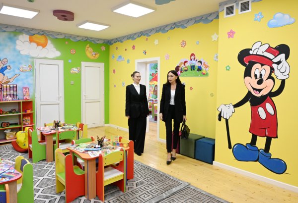 First VP Mehriban Aliyeva and family members inspect conditions created in kindergarten-nursery after renovation in Baku (PHOTO/VIDEO)