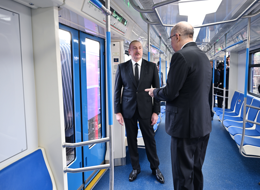 President Ilham Aliyev inspects new-generation metro trains assembled in Baku (PHOTO/VIDEO)
