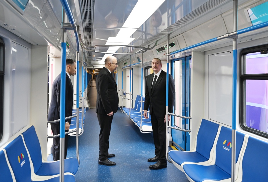 President Ilham Aliyev inspects new-generation metro trains assembled in Baku (PHOTO/VIDEO)