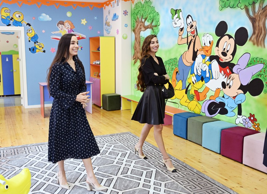 First VP Mehriban Aliyeva and family members inspect conditions created in kindergarten-nursery after renovation in Baku (PHOTO/VIDEO)