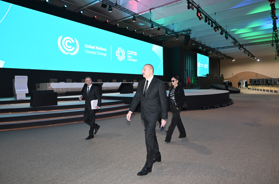President Ilham Aliyev, First Lady Mehriban Aliyeva review facilities created for COP29 at Baku Olympic Stadium area (PHOTO/VIDEO)