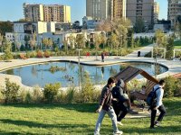 Фотосессия из парка, созданного на бывшей "Советской" в Баку