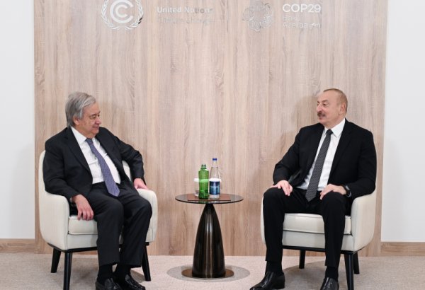 President Ilham Aliyev meets with UN Secretary General (PHOTO/VIDEO)