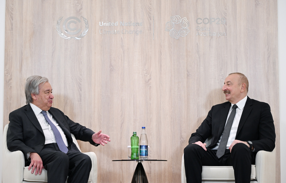 President Ilham Aliyev meets with UN Secretary General (PHOTO/VIDEO)