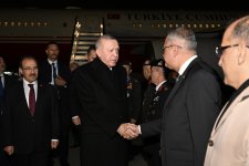 Turkish President Recep Tayyip Erdogan arrives in Azerbaijan (PHOTO)