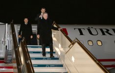Turkish President Recep Tayyip Erdogan arrives in Azerbaijan (PHOTO)