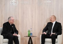 President Ilham Aliyev meets with Secretary of State of Holy See (PHOTO/VIDEO)