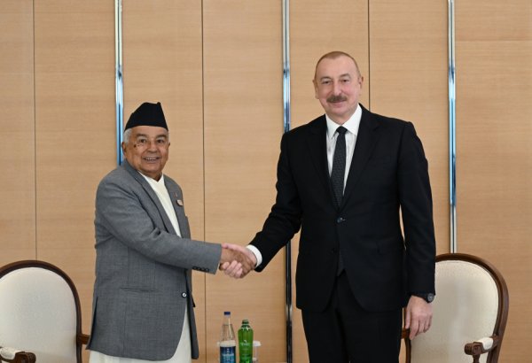 President Ilham Aliyev meets with President of Nepal (VIDEO)