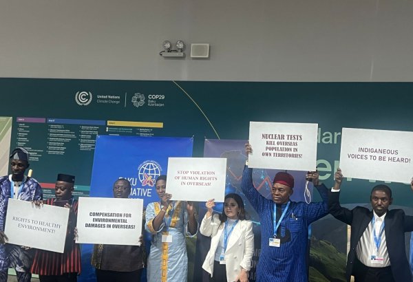 Baku Initiative Group holds protest against nuclear tests in colonial territories (PHOTO)
